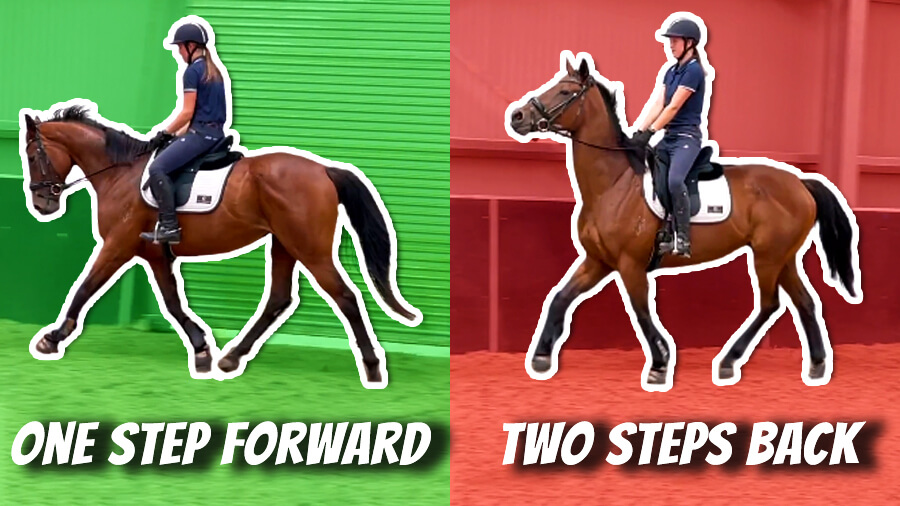 WHY IS THIS HAPPENING? (1 Step Forward, 2 Steps Back with OTTB Nova) | Horse Riding Lessons