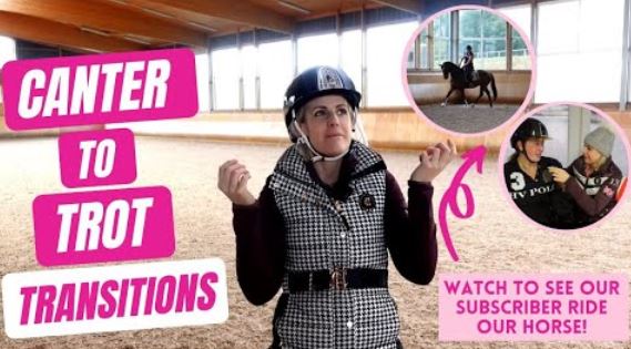 CANTER TO TROT TRANSITIONS (TRUST THE DUCK…. NOT LUCK!!!) | Subscriber riding our FEI horse!